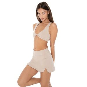 ARE YOU AM I AYAI SLIK MICRO MINI ACTIVE SKIRT XS NUDE